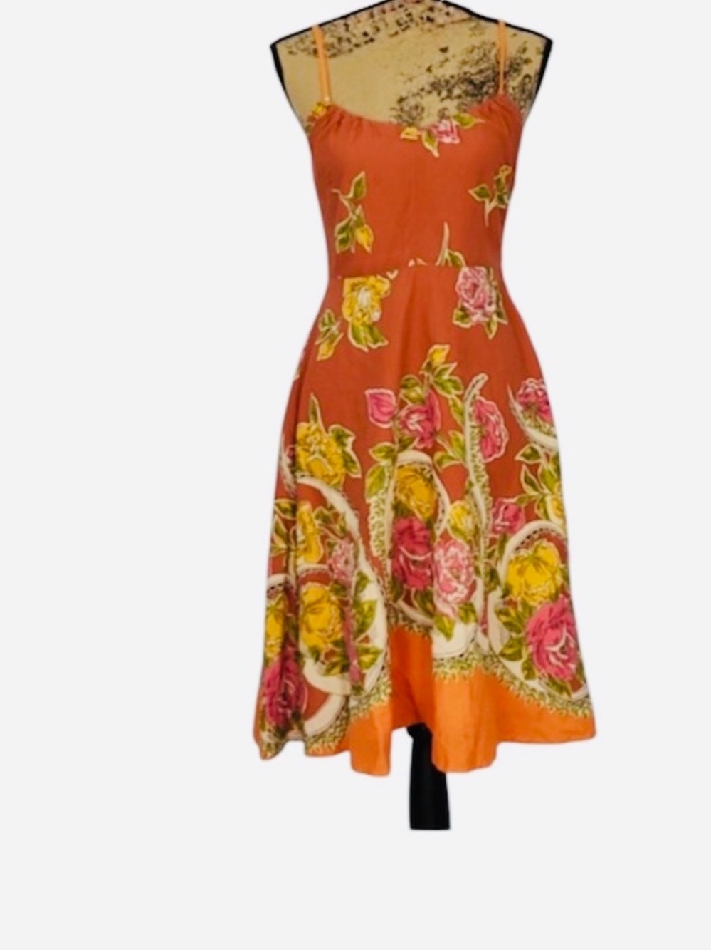 Anthropology Odille Guadalupe Cotton Floral Rust/Orange/Pink Sundress ⭐️⭐️⭐️⭐️⭐️